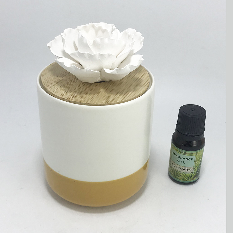 Free sample supply London ceramic flower essential oil diffuser with customized packaging