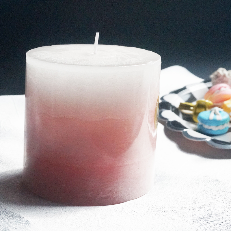 Free samples supply Europe scented pillar candle for wedding event 