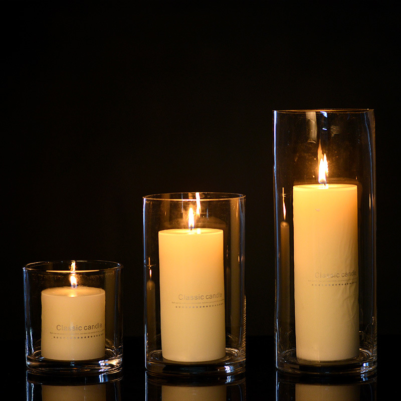 Free samples provide private label wholesale pillar candle holders with different sizes for home decor